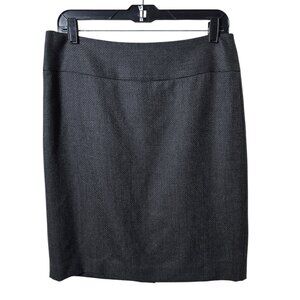Ann Taylor Pencil Skirt Size 8 Black Textured Wool Career Office Work Skirt